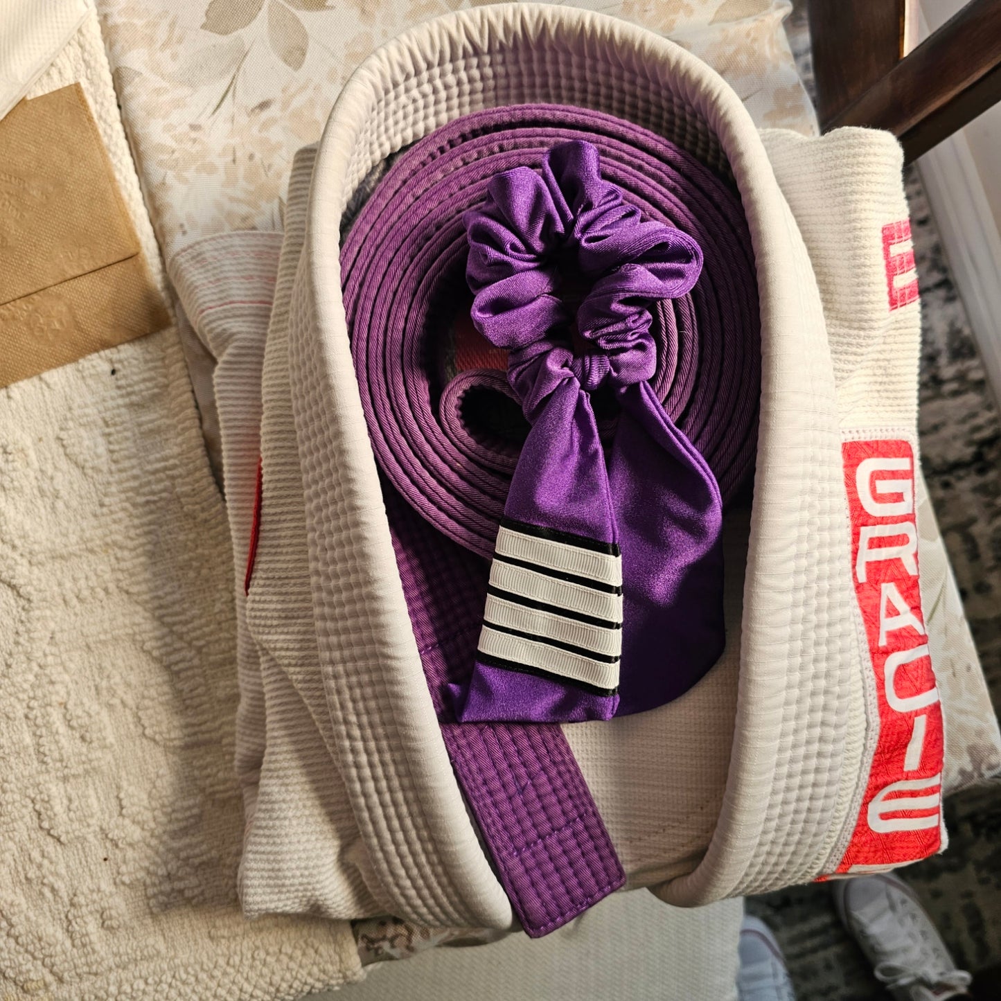 Purple Belt BJJ Ranked Hair Tie Scrunchie
