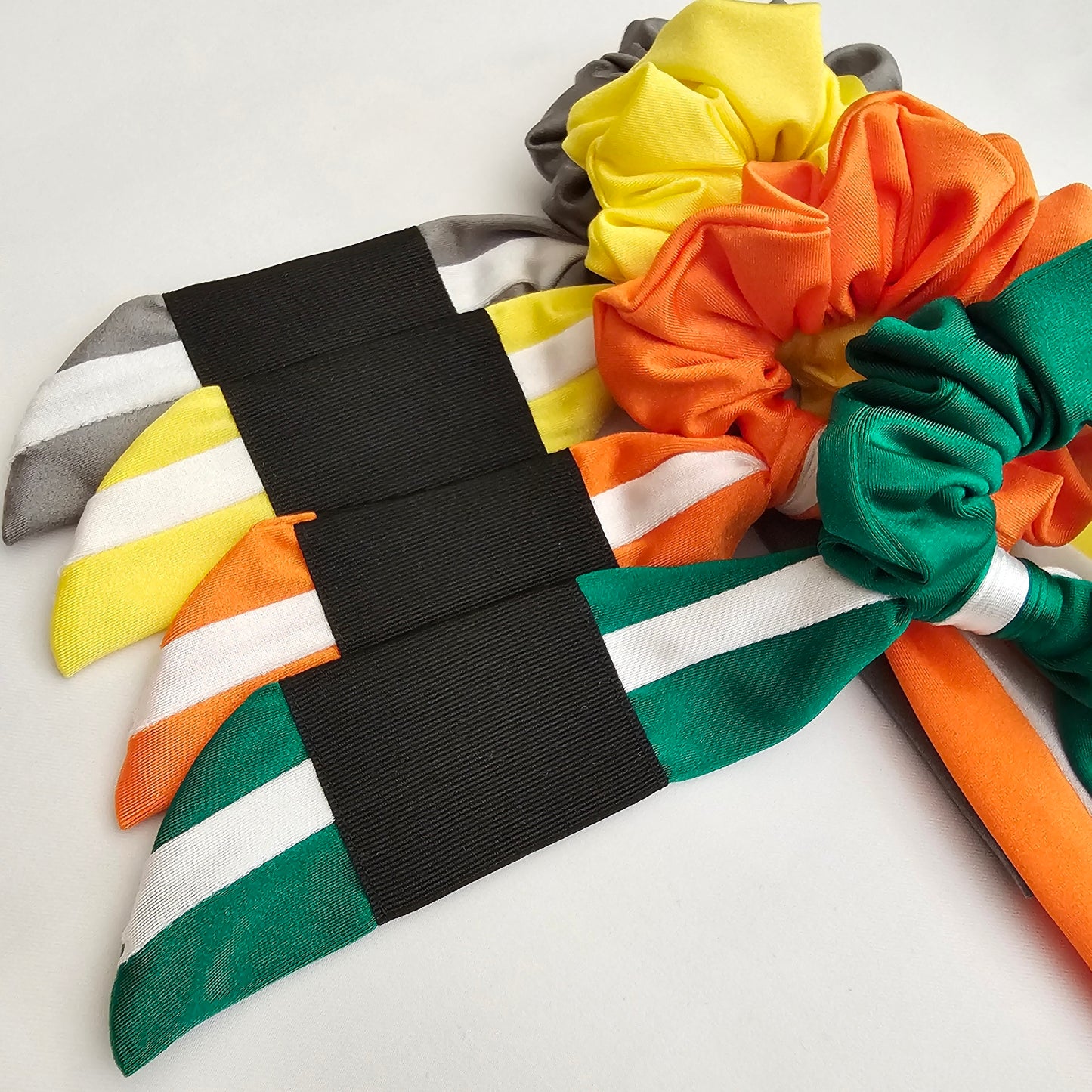 Green White Belt BJJ Ranked Hair Tie Scrunchie