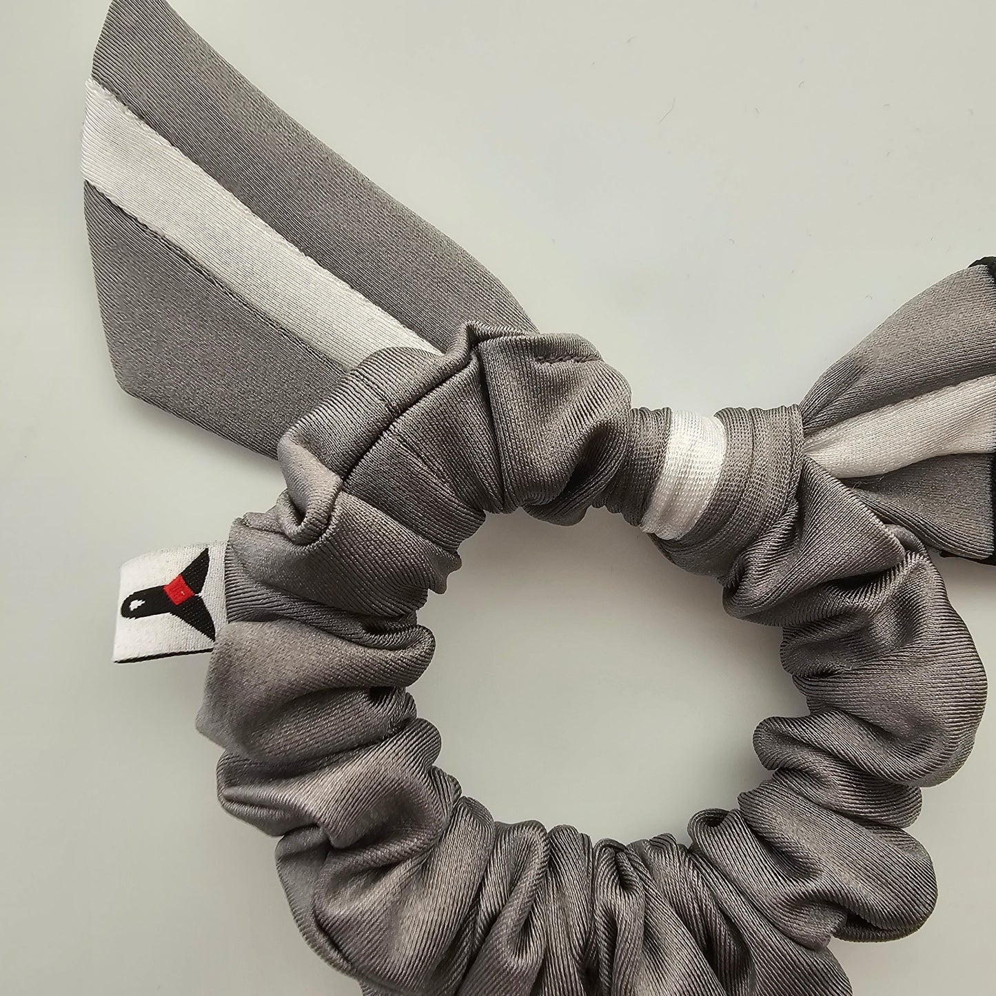MINI Gray White Belt BJJ Ranked Hair Tie Scrunchie