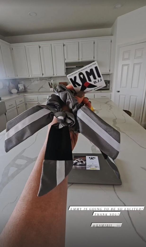 Gray White Belt BJJ Ranked Hair Tie Scrunchie