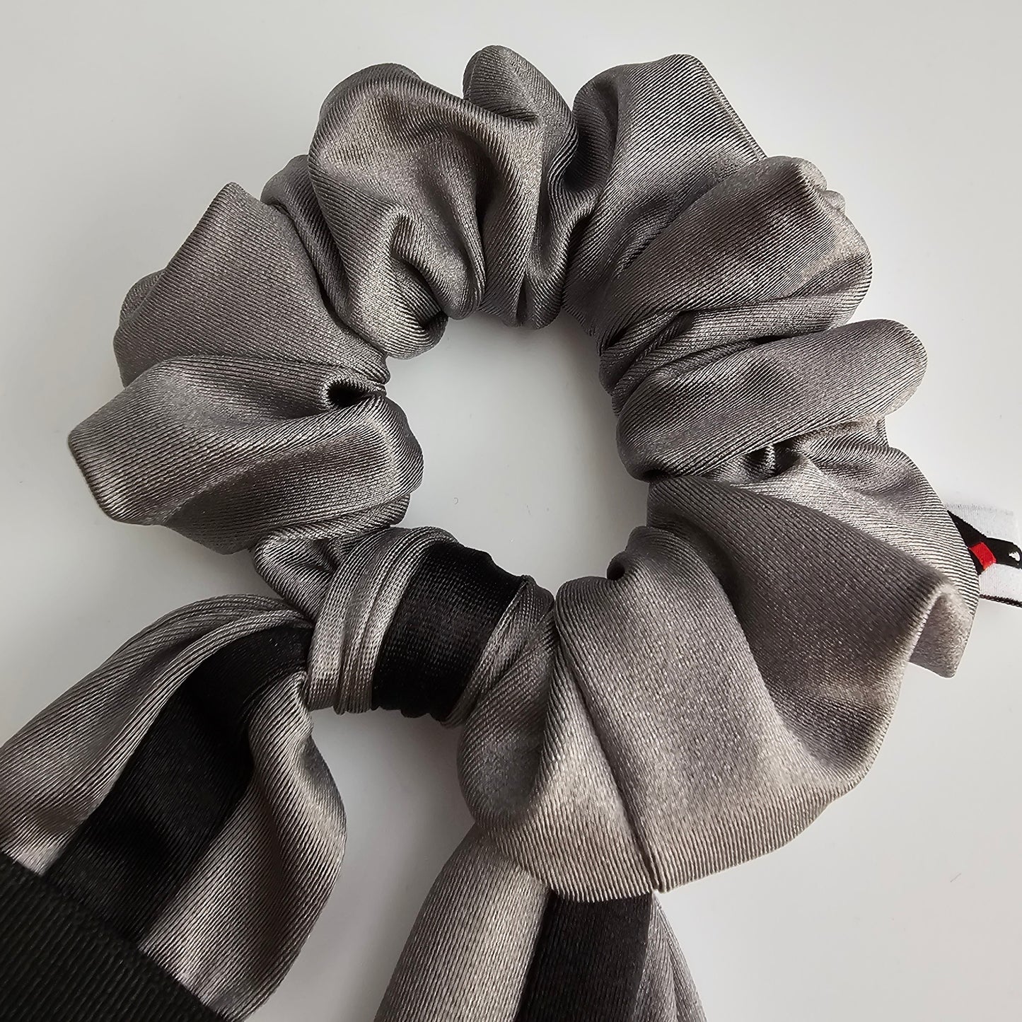 Gray Black Belt BJJ Ranked Hair Tie Scrunchie