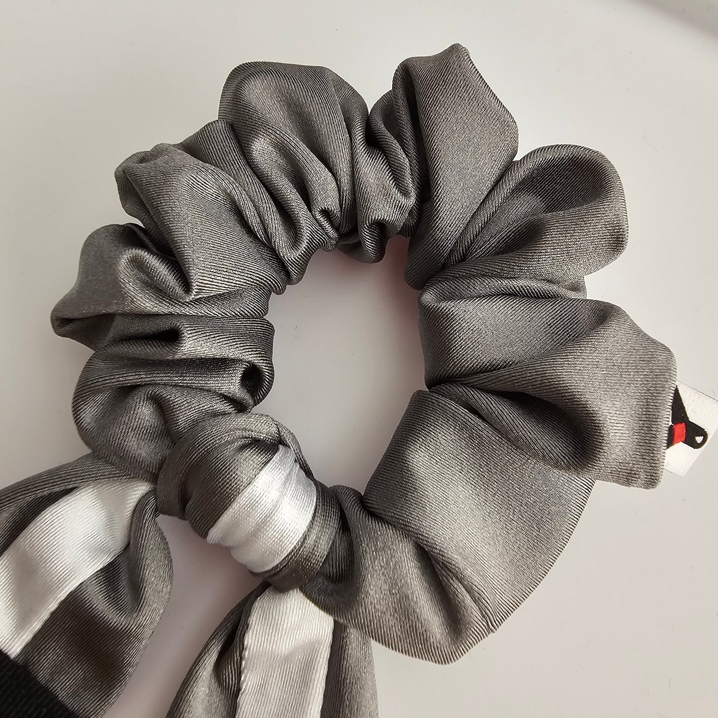 Gray White Belt BJJ Ranked Hair Tie Scrunchie