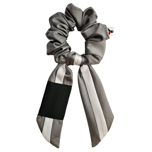 Gray White Belt BJJ Ranked Hair Tie Scrunchie
