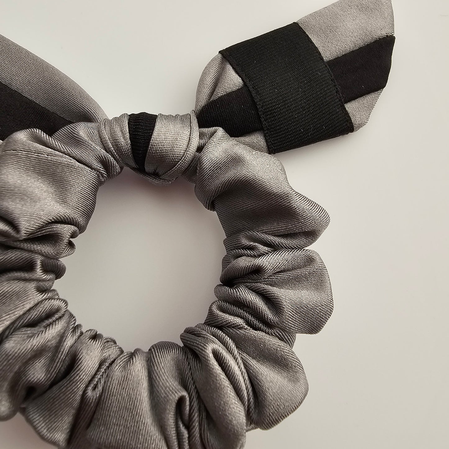 MINI Gray Black Belt BJJ Ranked Hair Tie Scrunchie