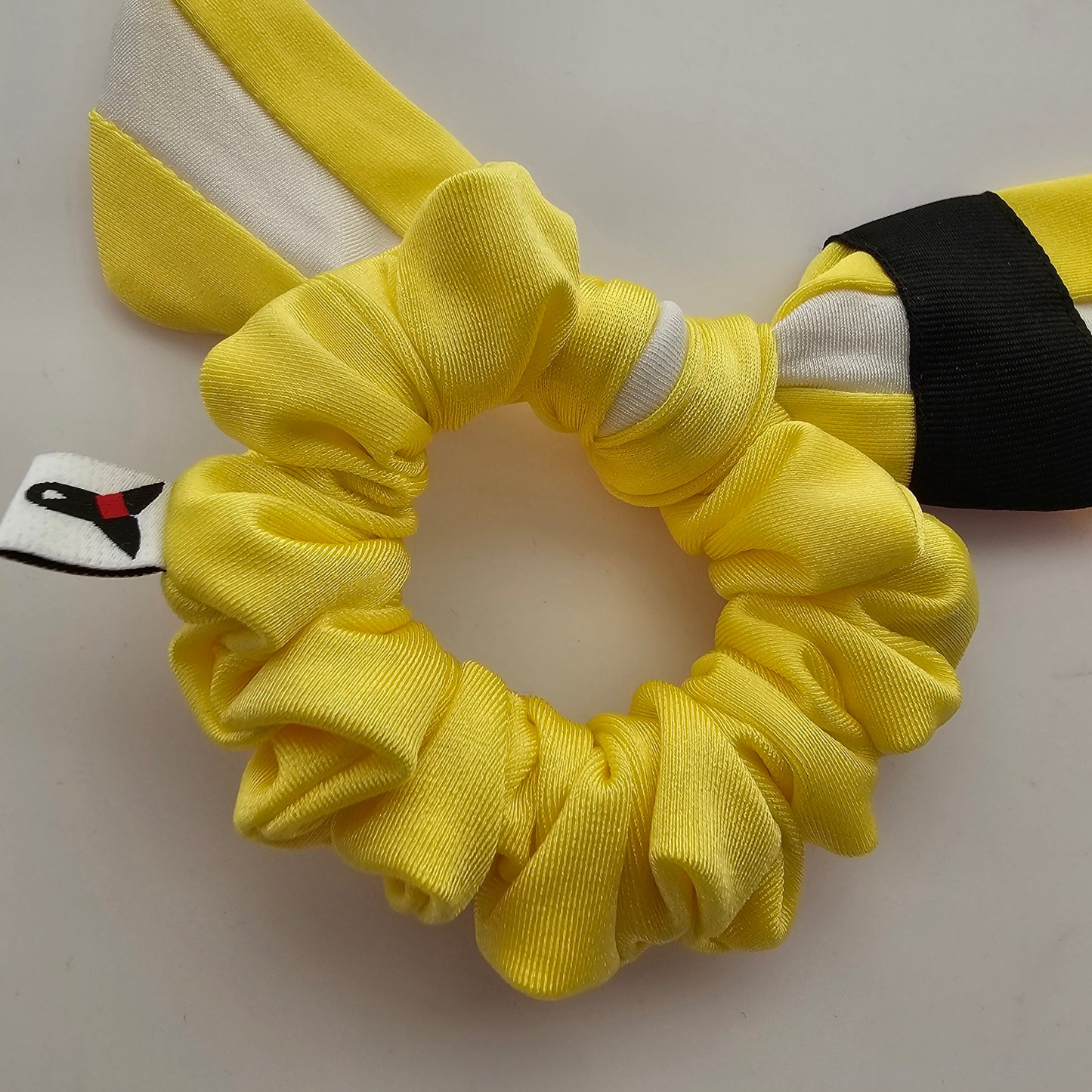 MINI Yellow White Belt BJJ Ranked Hair Tie Scrunchie